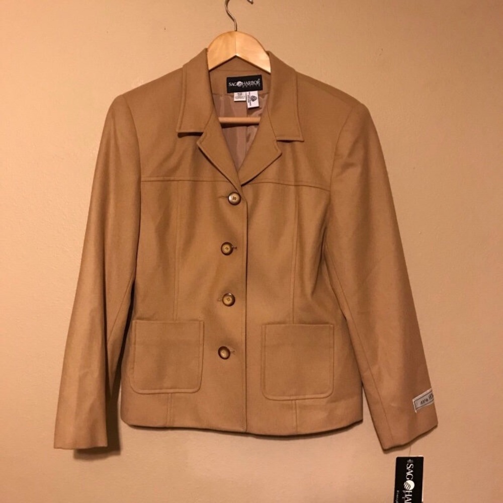 Sag Harbor 100% Wool Business Jacket/ Peacoat